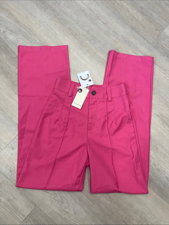 Commense Pants - Commense Pink Straight Leg Trousers